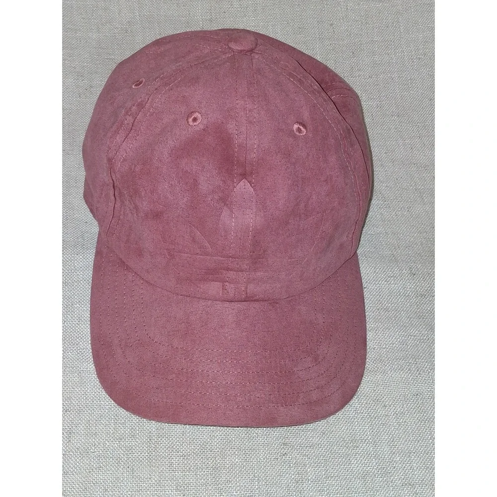 Adidas Originals Women Faux Suede Trefoil Baseball Cap Mauve Pink 977011-E